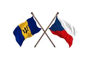 Barbados versus Czech Republic Two Country Flags photo