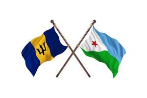 Barbados versus Djibouti Two Country Flags photo