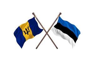 Barbados versus Estonia Two Country Flags photo