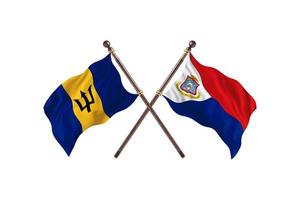 Barbados versus Sint Maarten Two Country Flags photo