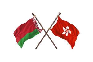 bielorrusia versus hong kong dos banderas de países foto