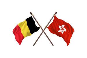 Belgium versus Hong Kong Two Country Flags photo