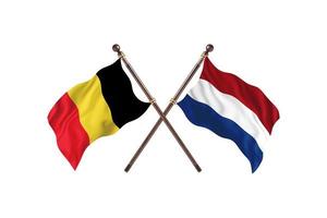 Belgium versus Netherlands Two Country Flags photo