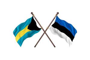 Bahamas versus Estonia Two Country Flags photo