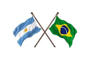argentina contra brasil dos banderas de pais foto