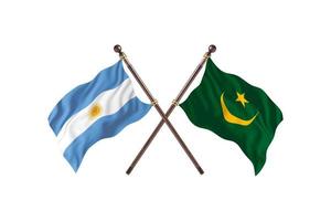 Argentina versus Mauritania Two Country Flags photo