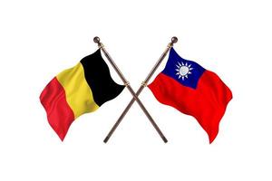 Belgium versus Taiwan Two Country Flags photo