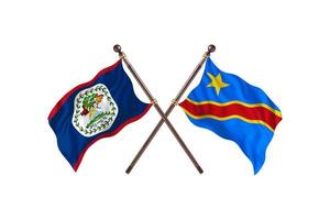 Belize versus Democratic Republic Congo Two Country Flags photo