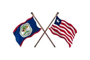 Belize versus Liberia Two Country Flags photo