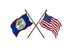 Belize versus United State Of America Two Country Flags photo