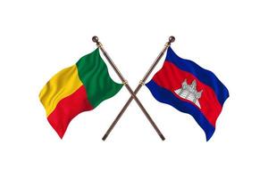 Benin versus Cambodia Two Country Flags photo