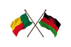 Benin versus Malawi Two Country Flags photo