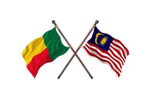 Benin versus Malaysia Two Country Flags photo