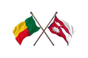 Benin versus Nepal Two Country Flags photo