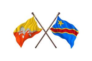 Bhutan versus Democratic Republic Congo Two Country Flags photo