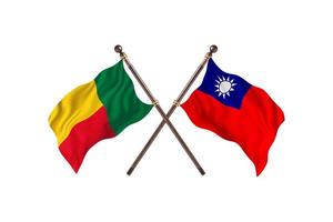 benin contra taiwán dos banderas de países foto