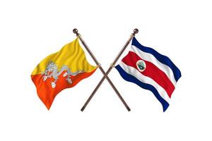 Bhutan versus Costa Rica Two Country Flags photo