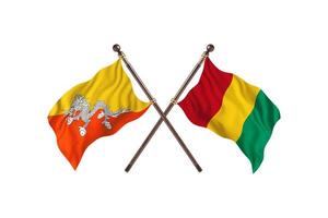 Bhutan versus Guinea Two Country Flags photo