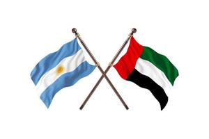 argentina contra emiratos árabes unidos dos banderas de países foto