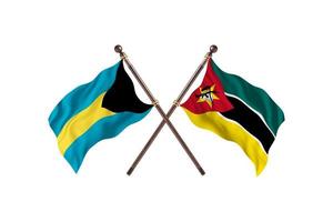 Bahamas versus Mozambique Two Country Flags photo