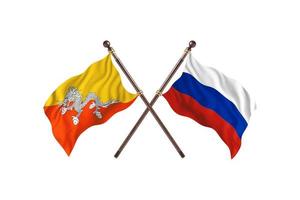 Bhutan versus Russia Two Country Flags photo