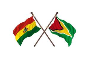 Bolivia versus Guyana Two Country Flags photo