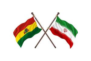 bolivia contra irán dos banderas de países foto