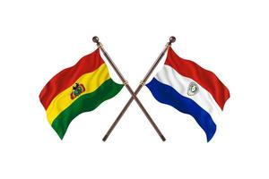 bolivia contra paraguay dos banderas de paises foto