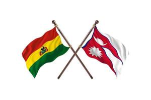 Bolivia versus Nepal Two Country Flags photo