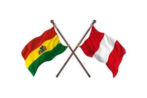 Bolivia versus Peru Two Country Flags photo