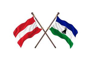Austria versus Lesotho Two Country Flags photo