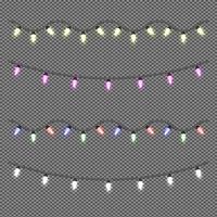 Set of colorful decorative string lights vector