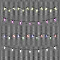 Set of colorful decorative string lights vector