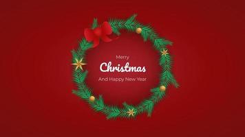 Decorative red christmas and new year greeting vector