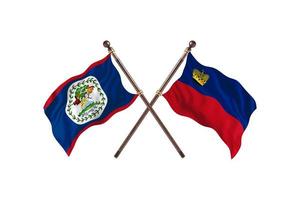 Belize versus Liechtenstein Two Country Flags photo