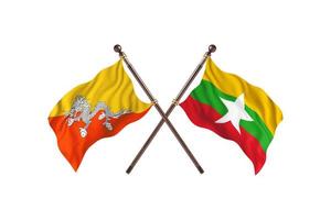 Bhutan versus Burma Two Country Flags photo