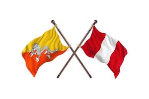 Bhutan versus Peru Two Country Flags photo