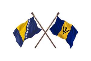 Bosnia versus Barbados Two Country Flags photo