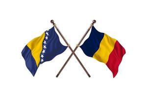 bosnia contra chad dos banderas de países foto