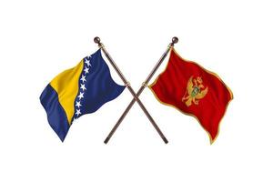 Bosnia versus Montenegro Two Country Flags photo