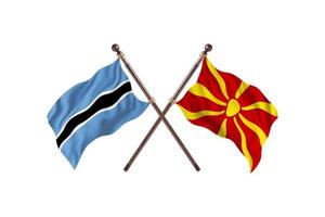 Botswana versus Macedonia Two Country Flags photo