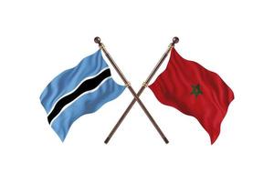 Botswana versus Morocco Two Country Flags photo