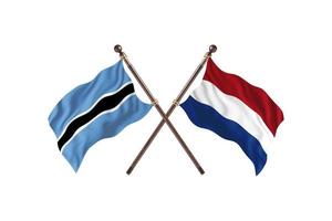 Botswana versus Netherlands Two Country Flags photo