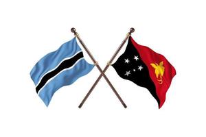 Botswana versus Papua New Guinea Two Country Flags photo