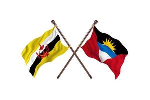 Brunei versus Antigua and Barbuda Two Country Flags photo