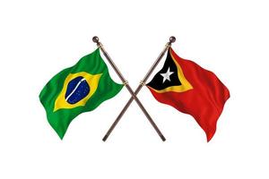 Brazil versus Timor-Leste Two Country Flags photo