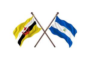 Brunei versus Nicaragua Two Country Flags photo