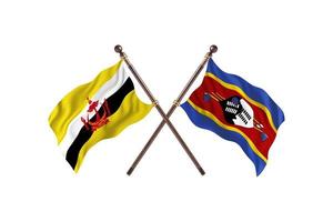 Brunei versus Swaziland Two Country Flags photo