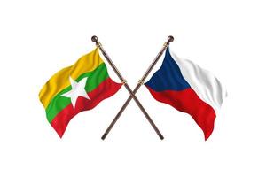 Burma versus Czech Republic Two Country Flags photo