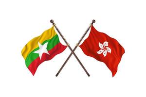 Burma versus Hong Kong Two Country Flags photo